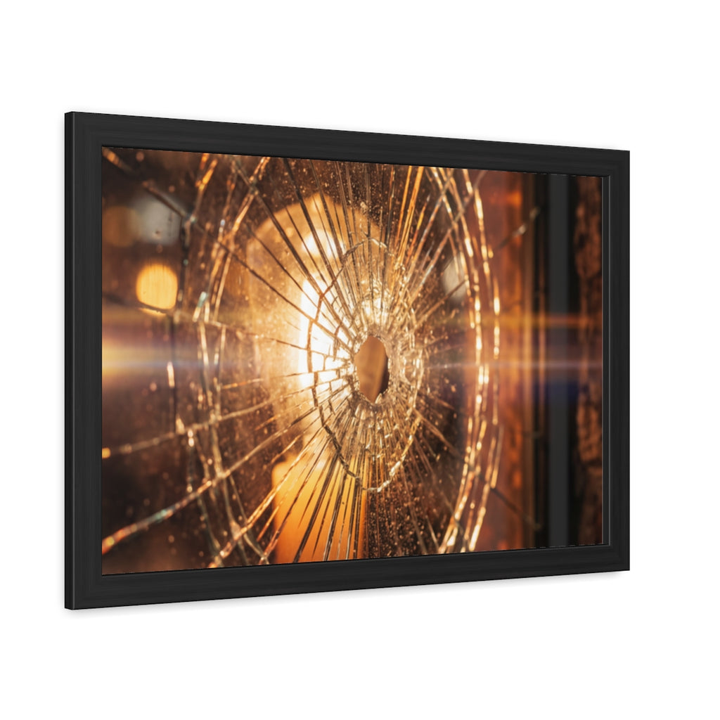 Framed Poster - Moody Fractured Glass — Landscape