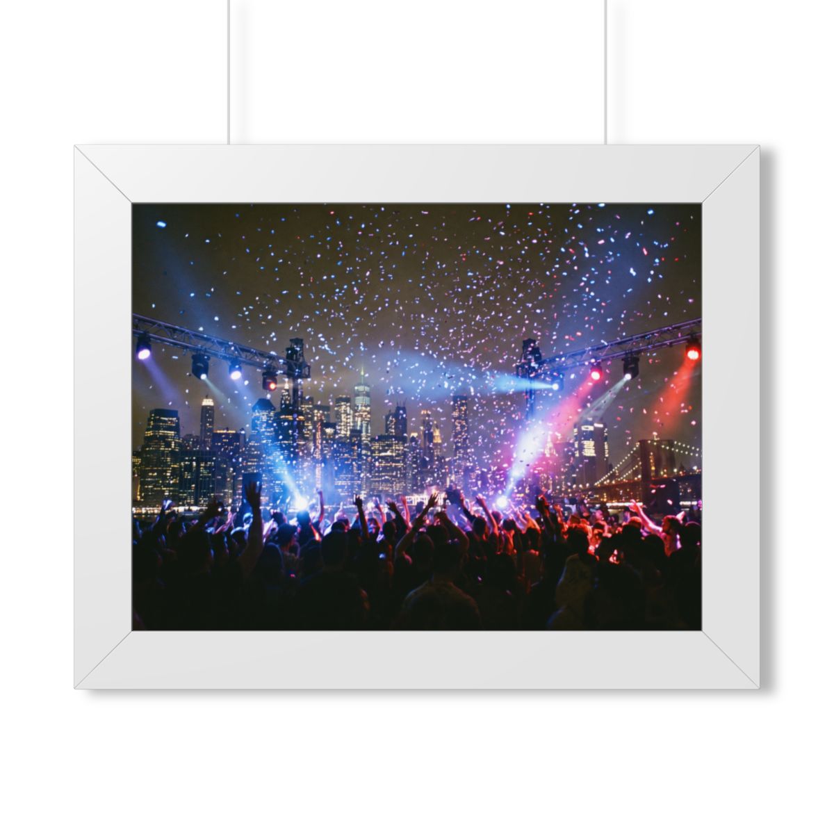 Framed Horizontal Poster - City Skyline Festival Euphoria......