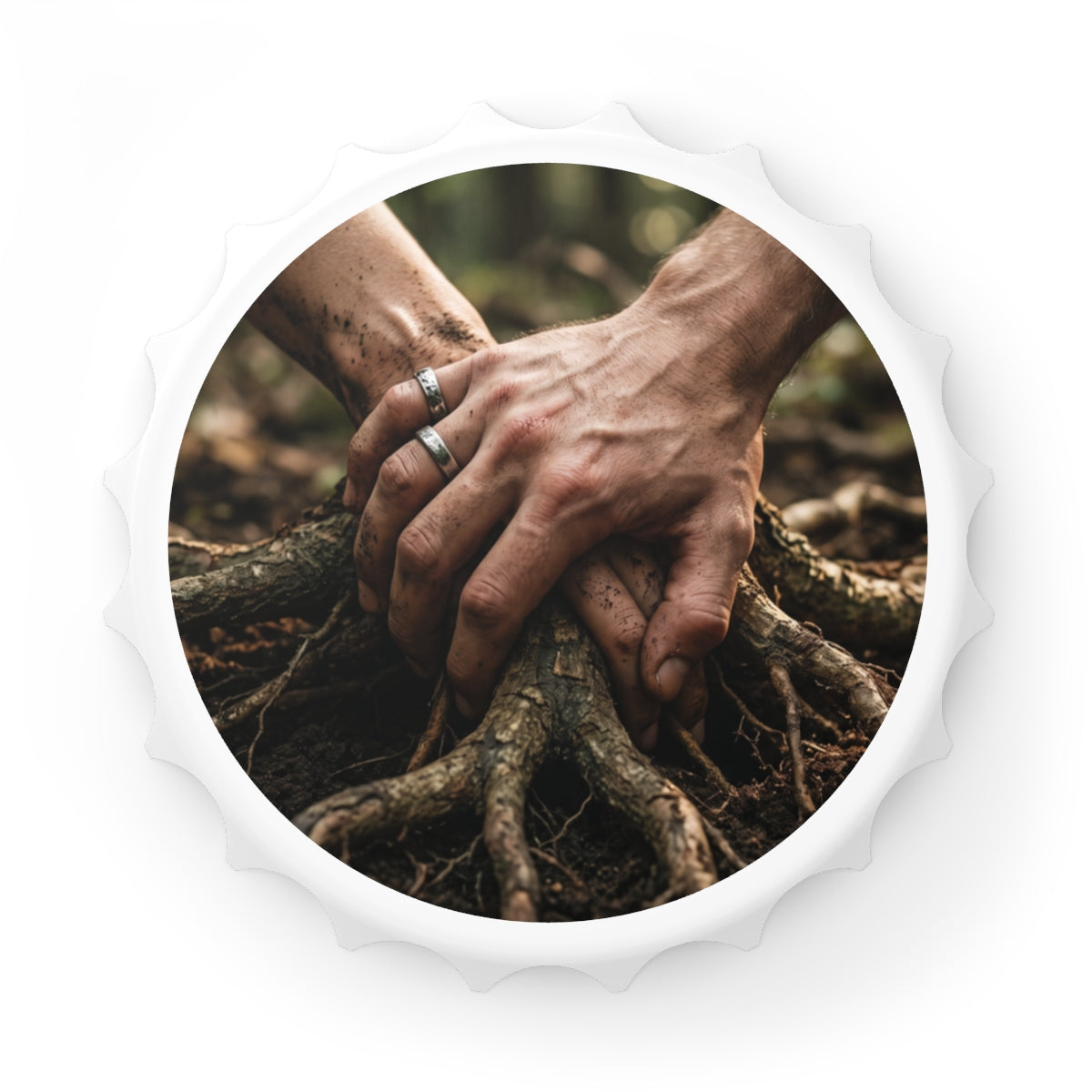 Bottle Opener with Forest Tree Roots Art