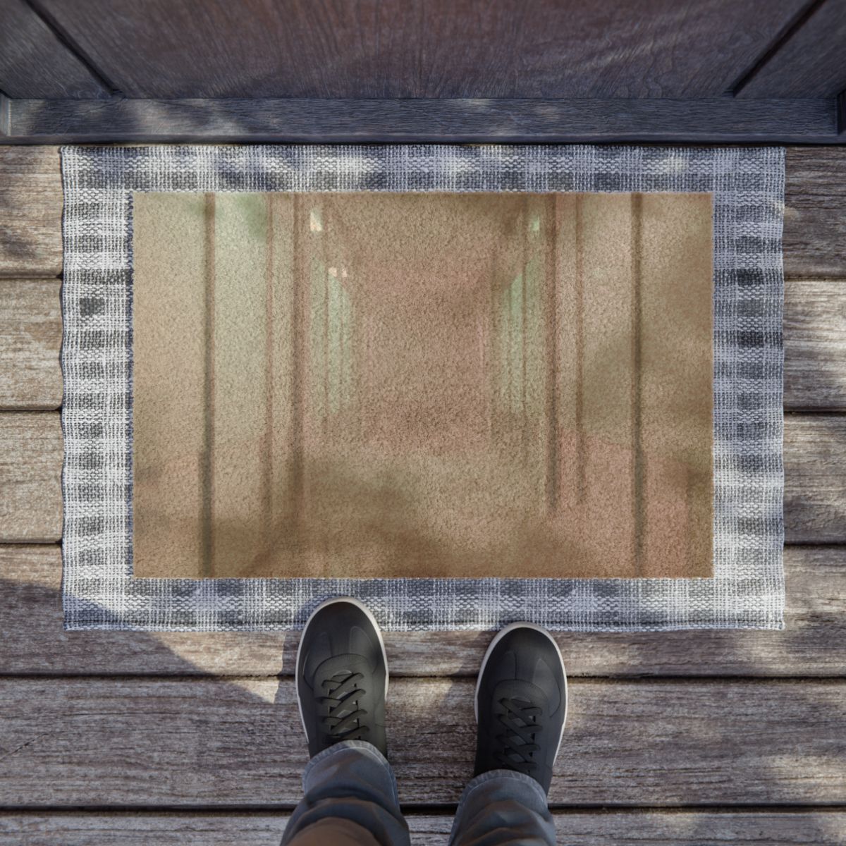Doormat - Liminal Corridor Fog Art Print | Echovira Gallery