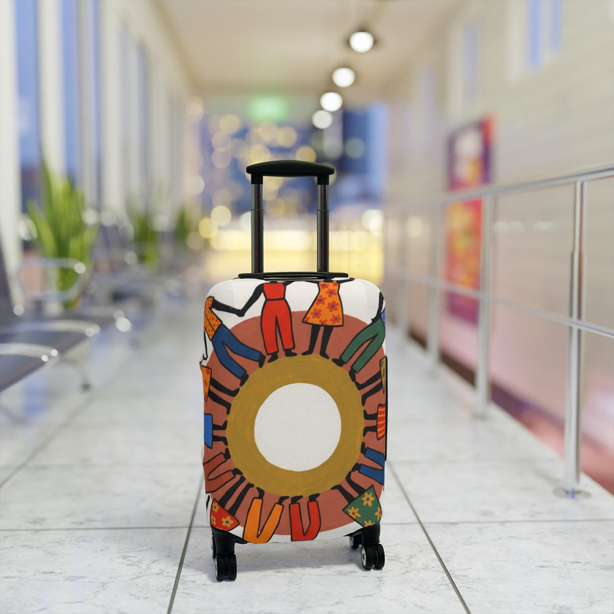 Luggage Cover - Unity Mandala Folk Art | Echovira Gallery