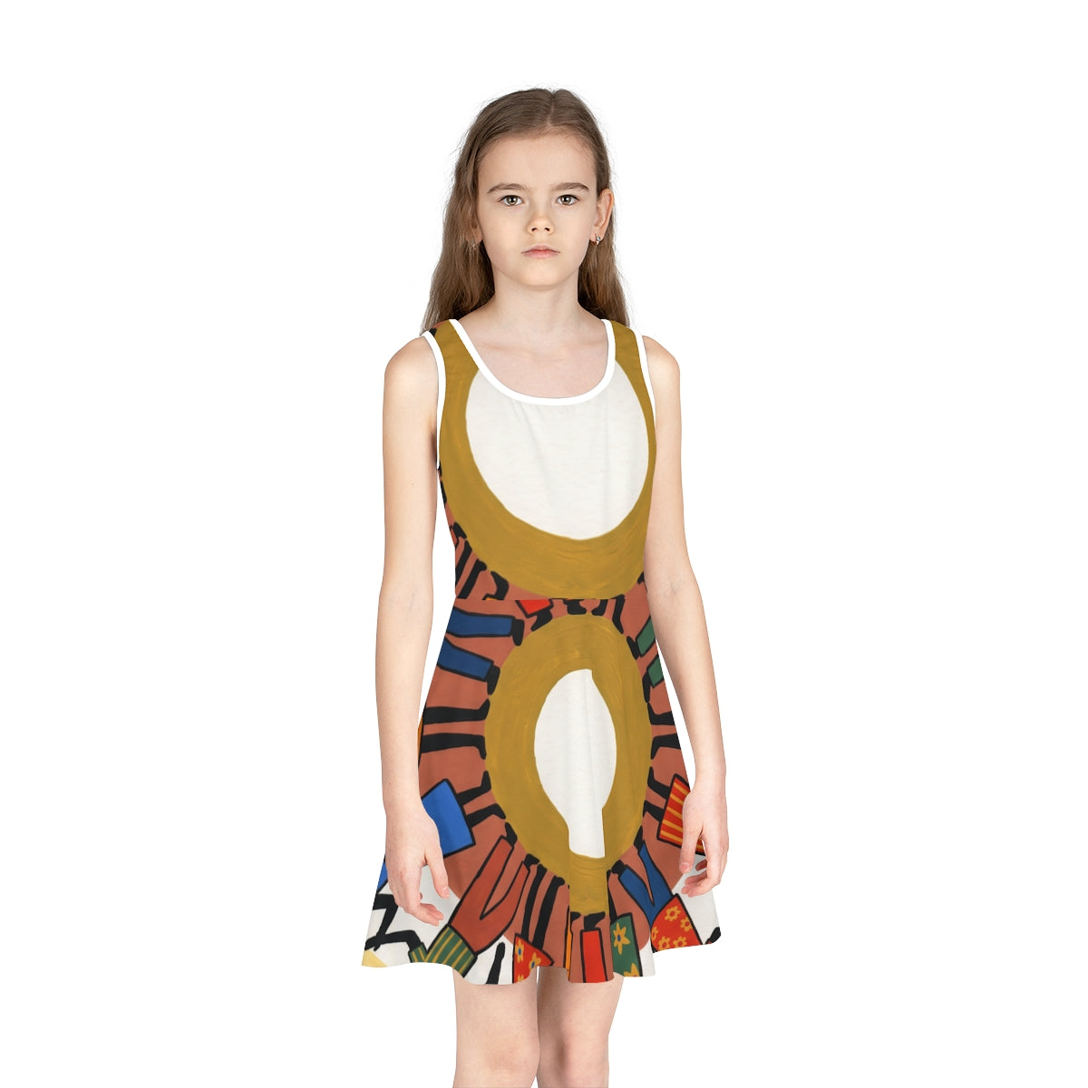 Girls' Sleeveless Sundress - Unity Mandala Print | Echovira...