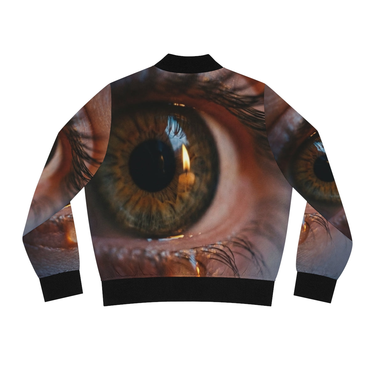 Women's Bomber Jacket - Amber Iris Reflection Fine Art Print...