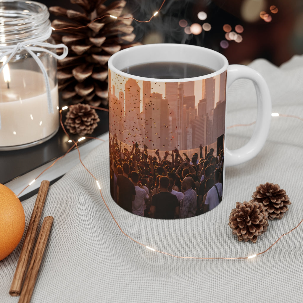 11oz White Mug - City Lights Festival | Echovira Gallery