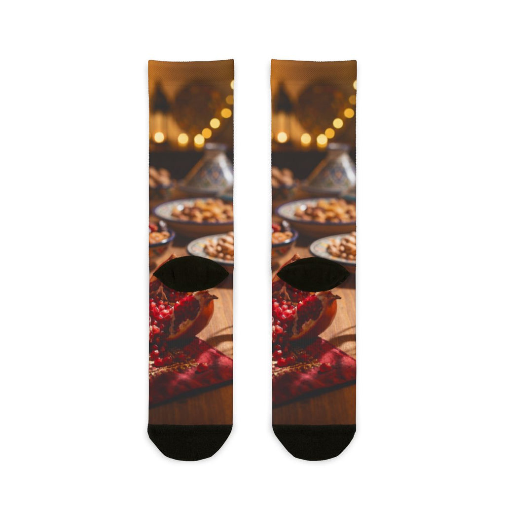 Sublimation Crew Socks - Amber Feast | Echovira Gallery