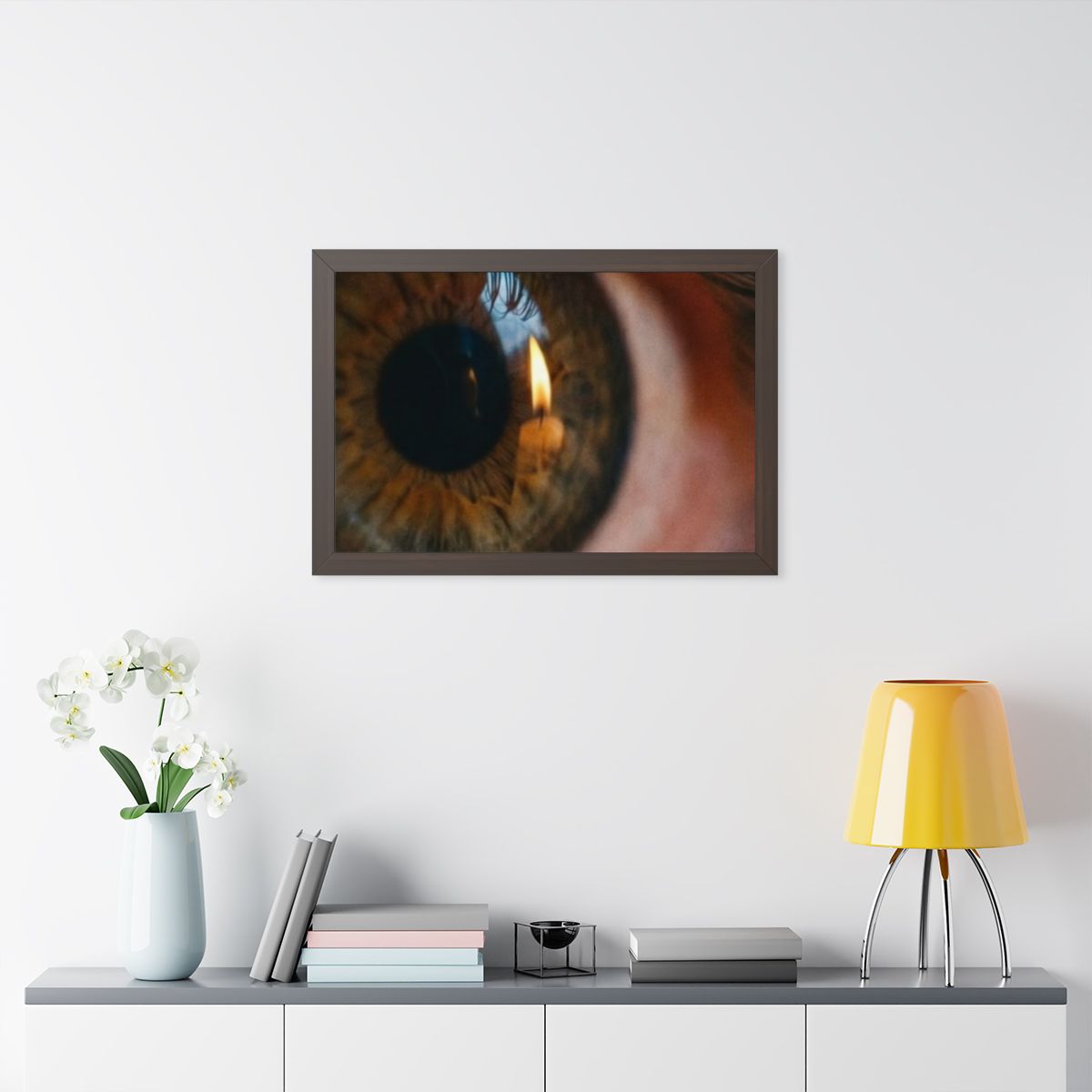 Framed Horizontal Poster - Amber Iris Reflection Fine Art......