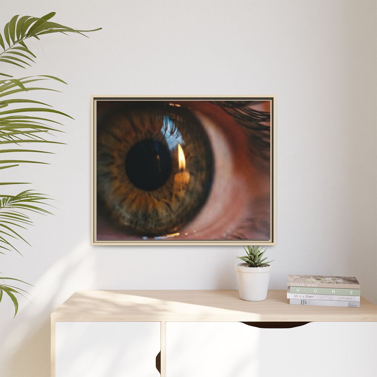 Matte Canvas, Framed - Amber Iris Reflection Fine Art Print...