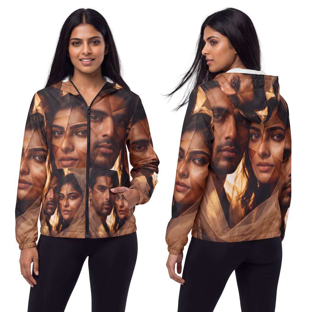 Unisex Windbreaker Jacket - Veiled Horizon | Echovira...