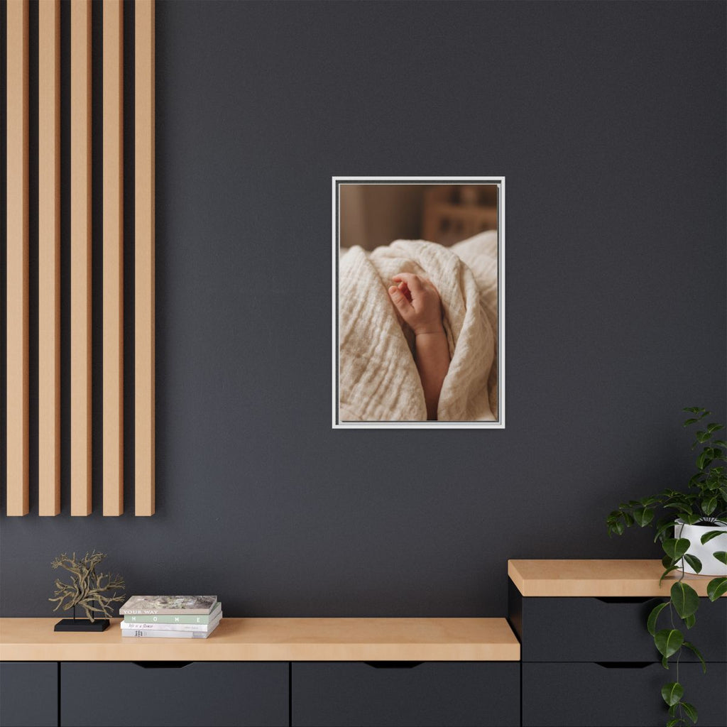 Framed Matte Canvas - Tender Newborn Hand (8×10, 9×12... |...