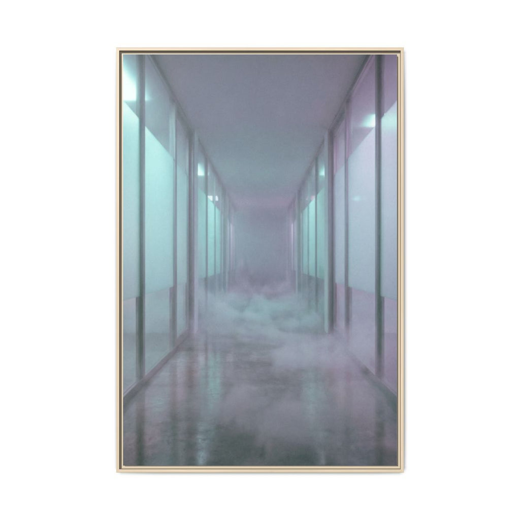 Matte Canvas, Framed - Liminal Corridor Fog Art Print —... |...