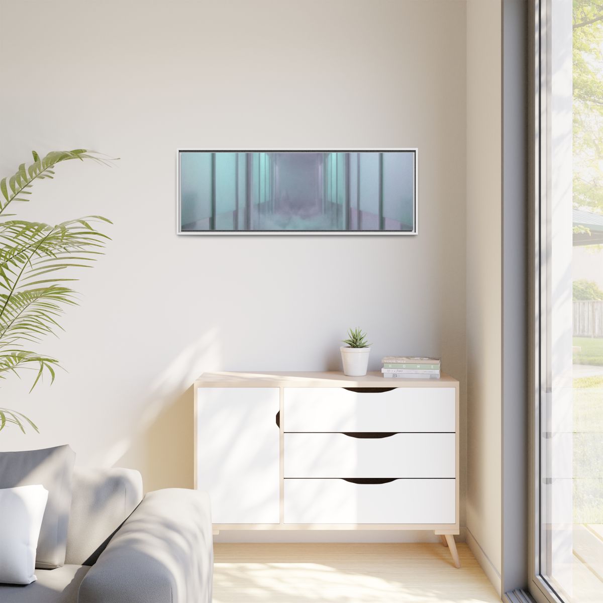 Matte Canvas, Framed - Liminal Corridor Fog Art Print —... |...