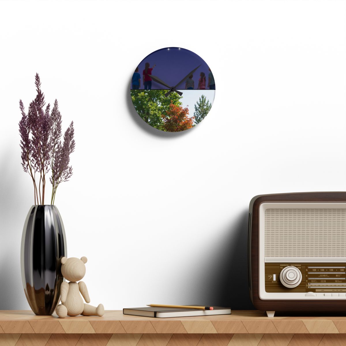 Acrylic Wall Clock - Stargazer Woods