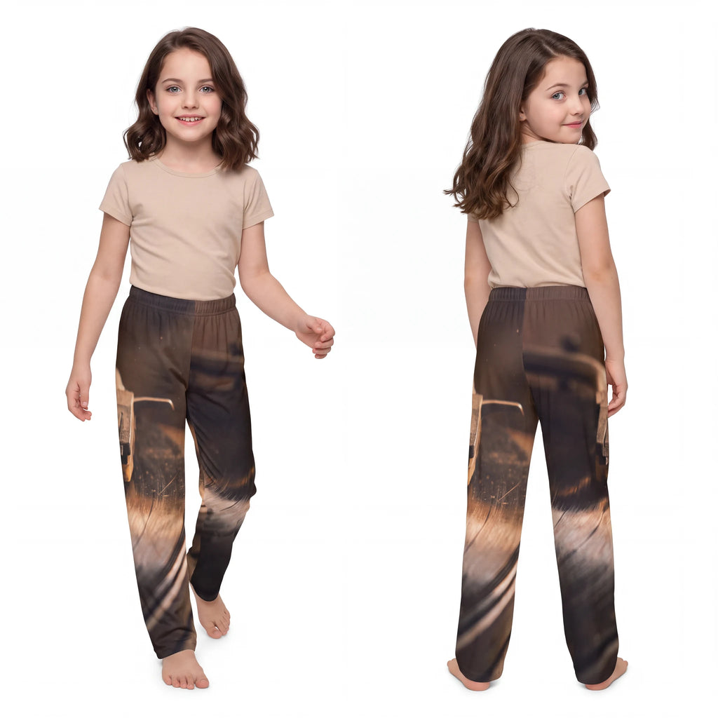 Kids Lounge Pants with Vintage Vinyl Turntable