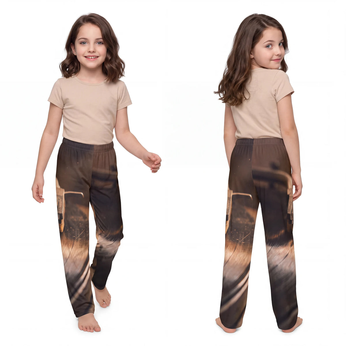 Kids Lounge Pants with Vintage Vinyl Turntable