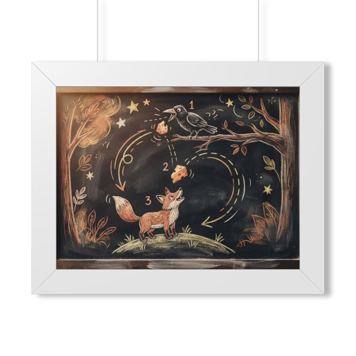 Framed Horizontal Poster - Storybook Slate — White (14×11......