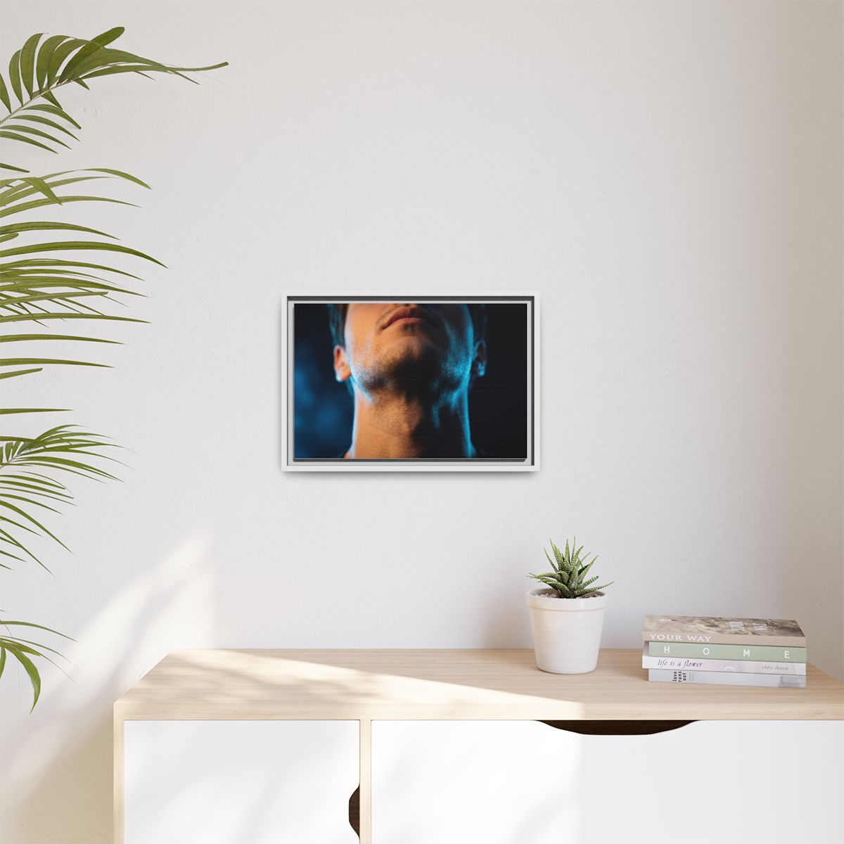 Matte Canvas, Framed - Neon Shadows Cinematic Portrait Art...