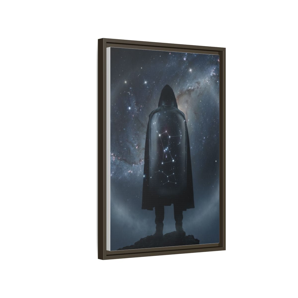 Framed Matte Canvas - Cosmic Sentinel — Espresso / 1.25" (8×10, 9×12, 11×14, 12×16, 10×20, 12×18, 16×20, 16×24, 18×24, 12×36, 20×24, 16×32, 20×30, 24×30, 24×32, 16×48, 24×36, 24×48, 30×40, 20×60, 32×48, 30×60 & 40×60)