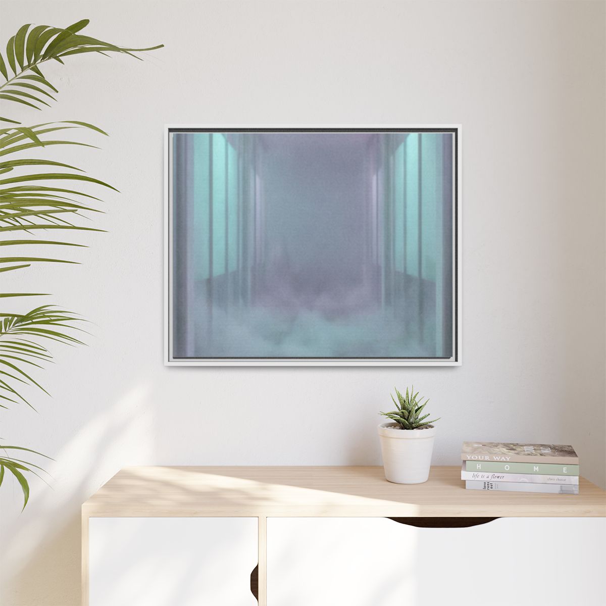 Matte Canvas, Framed - Liminal Corridor Fog Art Print —... |...
