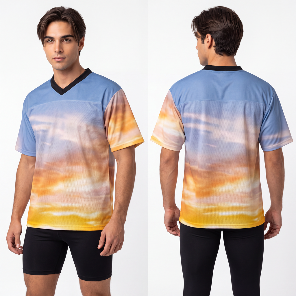 Men's Football Jersey - Sunset Mountain Ridge | Echovira...