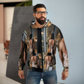 Men's Zip Hoodie - Rainscape Nightscape | Echovira Gallery