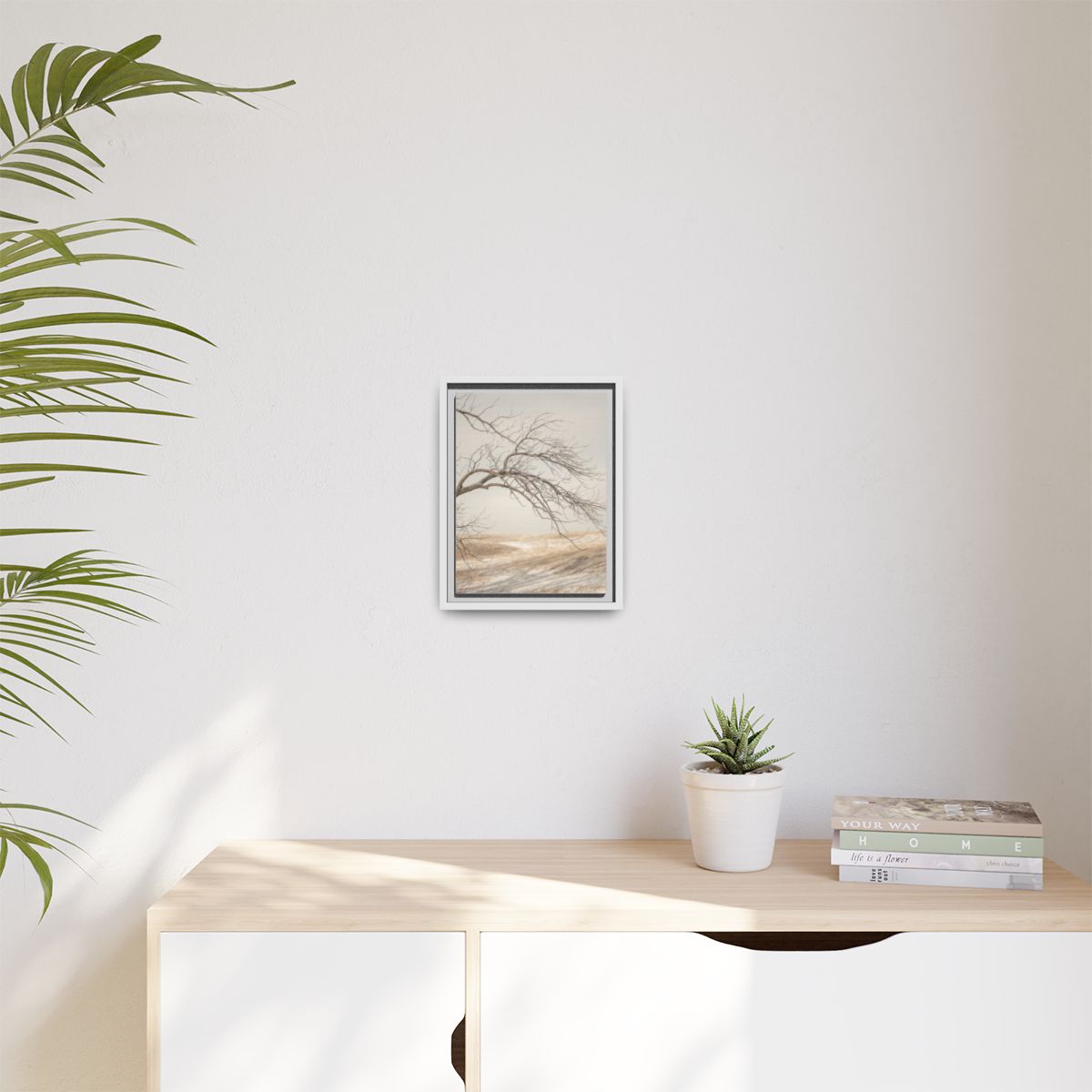 Matte Canvas, Framed - Winter Branch Solitude Landscape —......