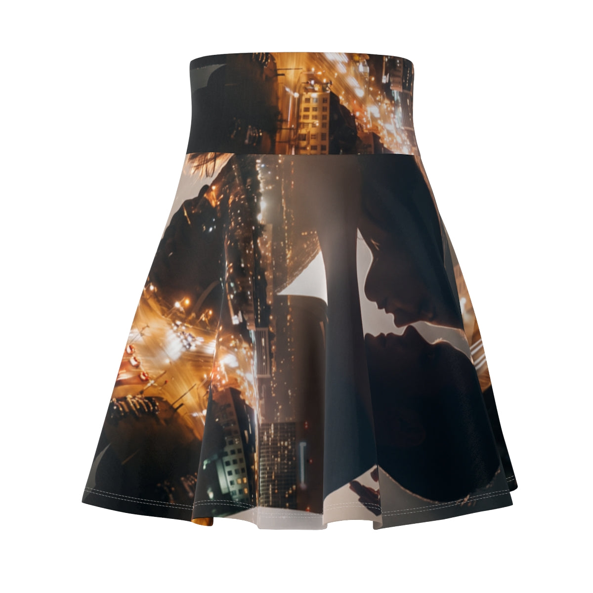 Women's Skater Skirt - Midnight City Silhouette | Echovira...