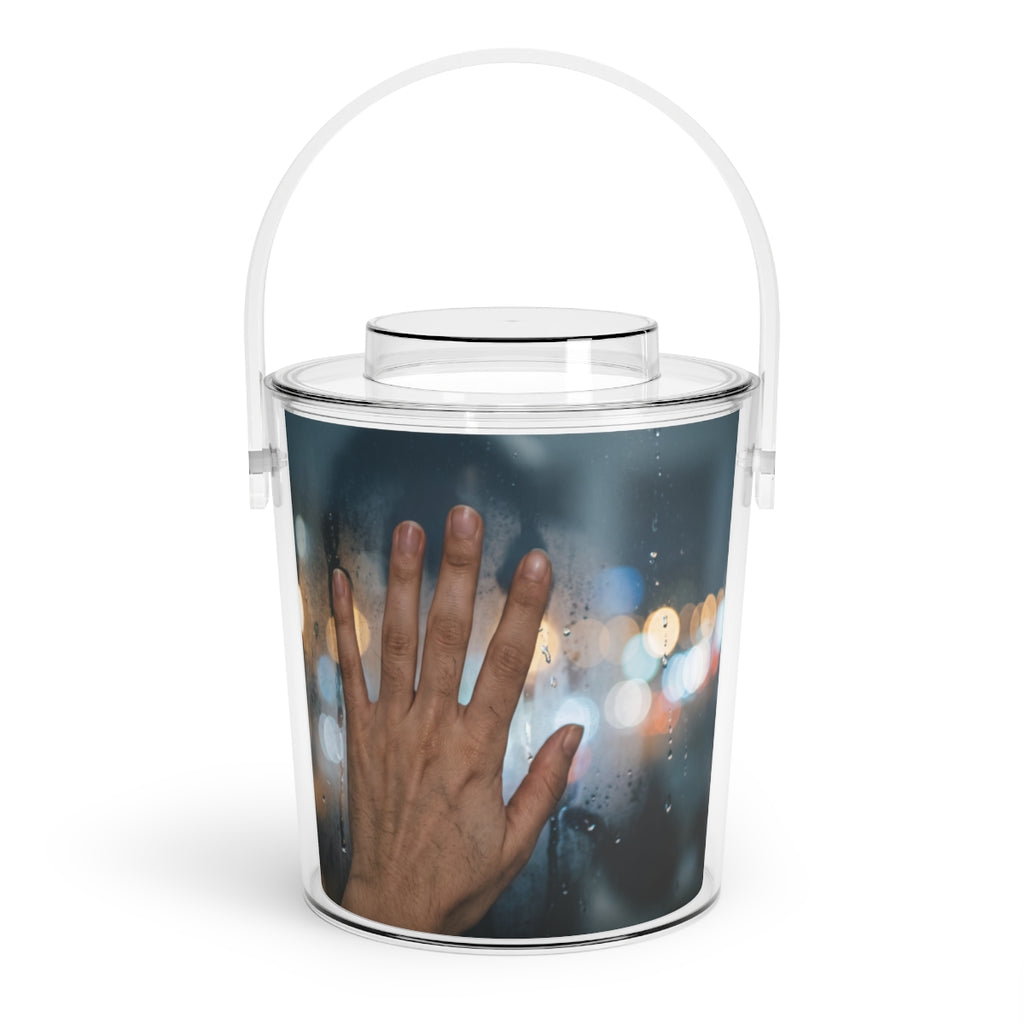 Rainy City Window Ice Bucket with Tongs