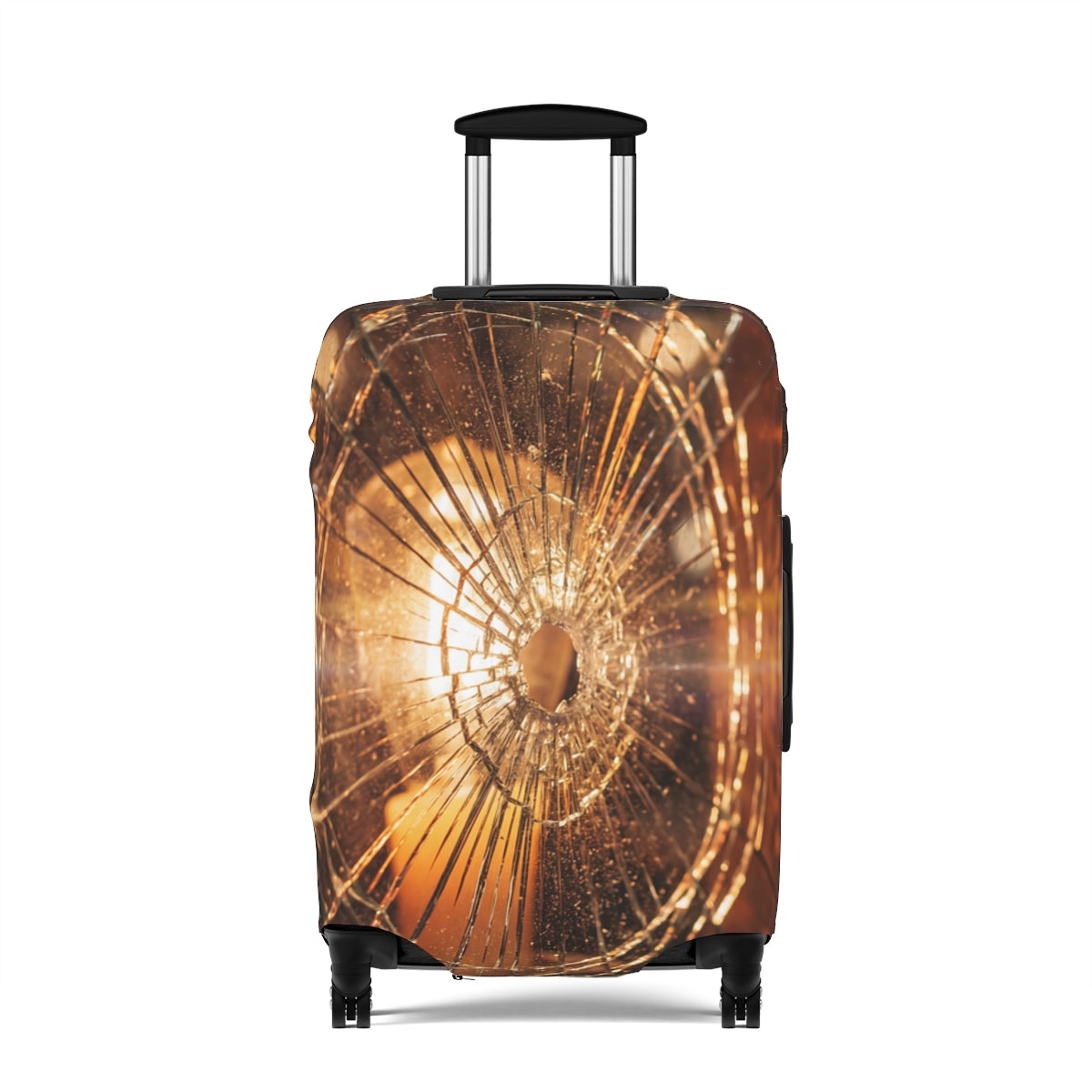 Luggage Cover - Shattered Amber Glass Art | Echovira Gallery