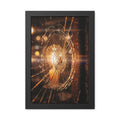 Framed Posters - Shattered Glass Art - Golden Fracture —......