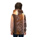 Children's Hoodie with Wooden Sun Totems Art