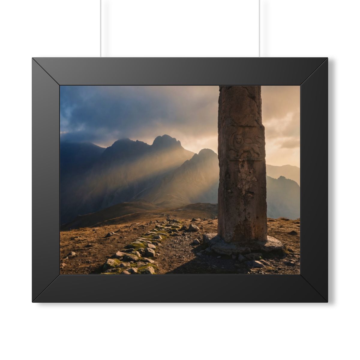 Framed Horizontal Poster - Mystic Monolith Ancient Persian...