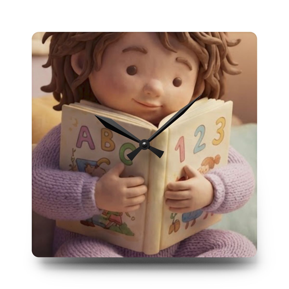 Acrylic Wall Clock - Bedtime Story Hour | Echovira Gallery