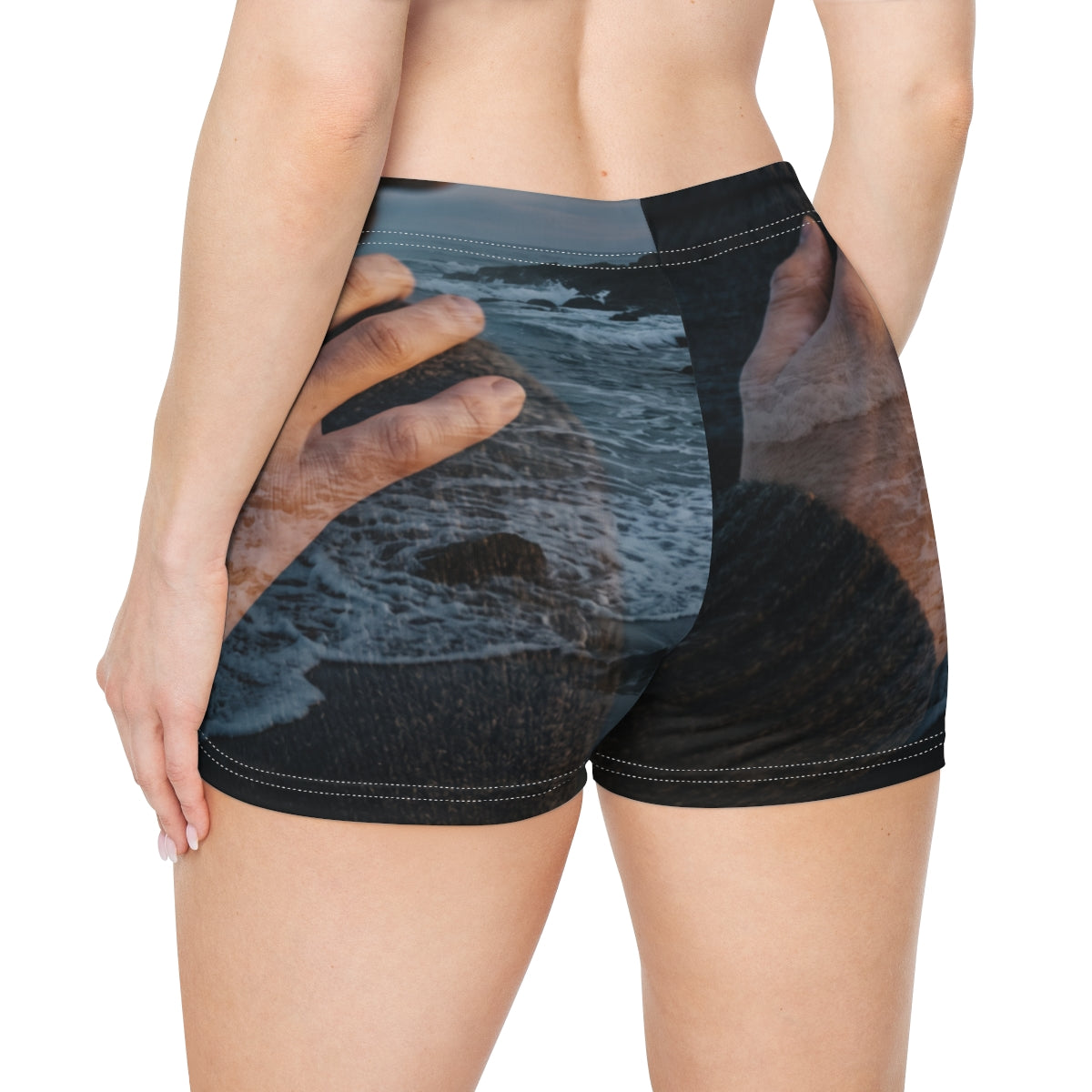 Women's Shorts - Silent Tides Ocean Coast | Echovira Gallery