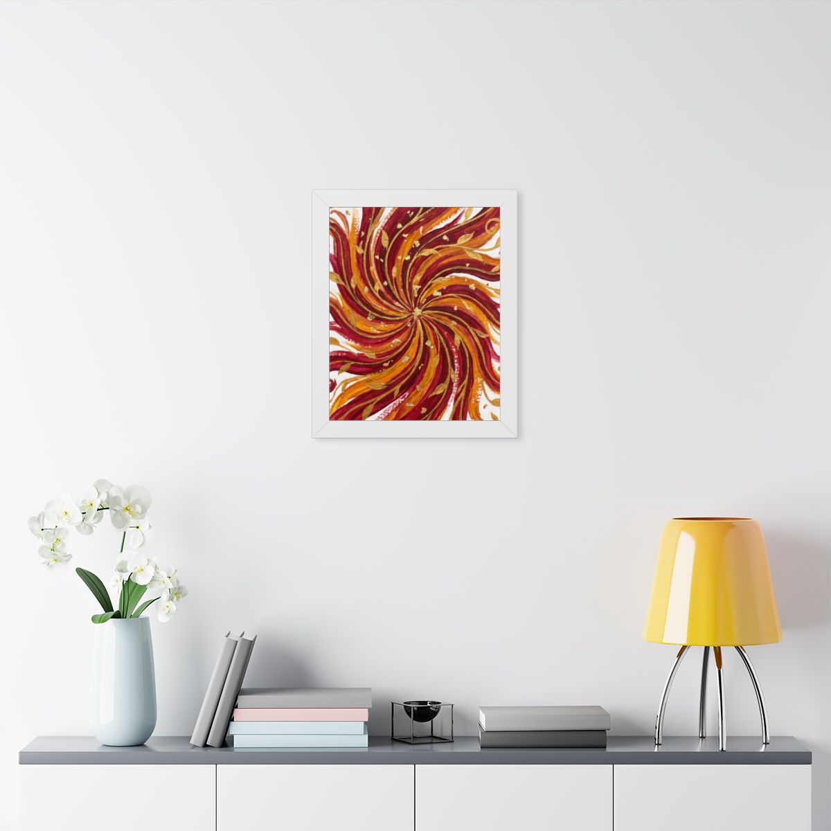 Framed Vertical Poster - Gilded Solstice Art — White (11×14...