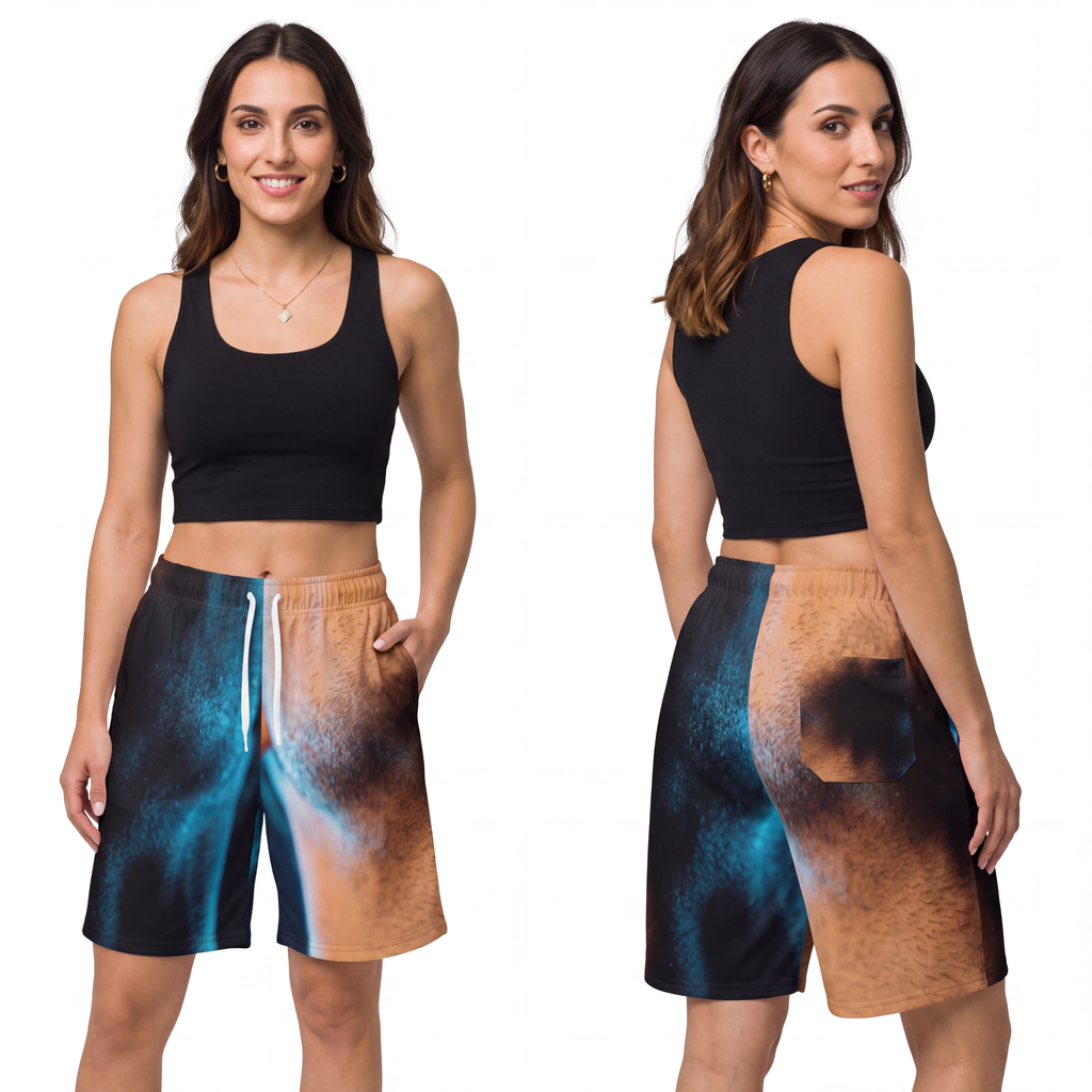 Athletic Long Shorts - Neon Horizon Portrait | Echovira...