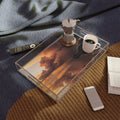 Acrylic Serving Tray - Golden Solitude | Echovira Gallery