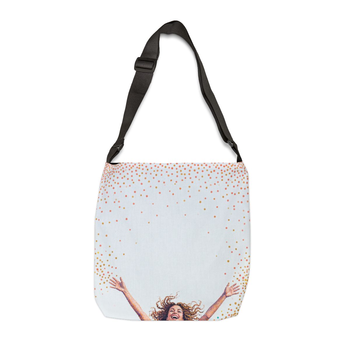 Adjustable Tote Bag - Radiant Joy Pointillist Woman Art |...
