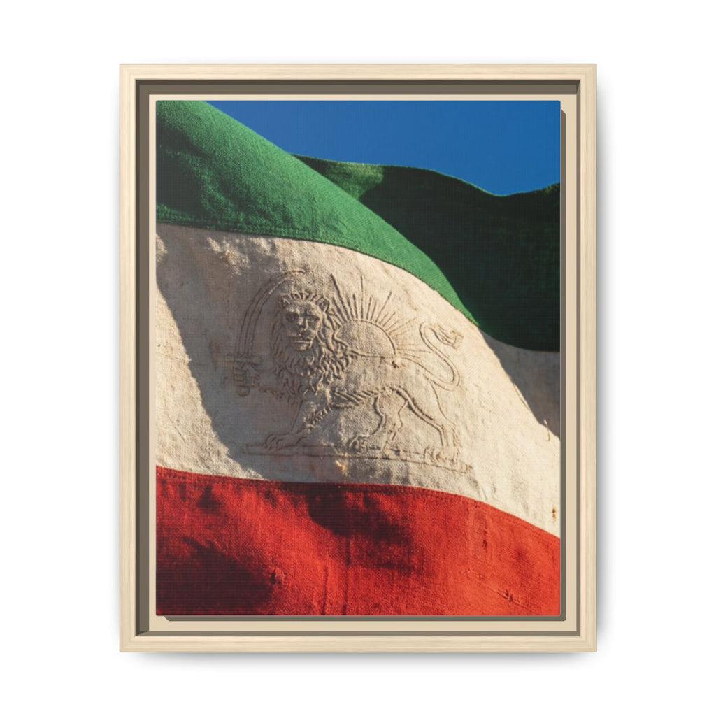 Framed Canvas Art - Distressed Flag — Natural / 1.25"