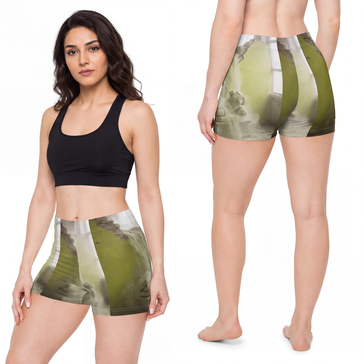 Women's Shorts - Classical Ruin Sculpture Art | Echovira...