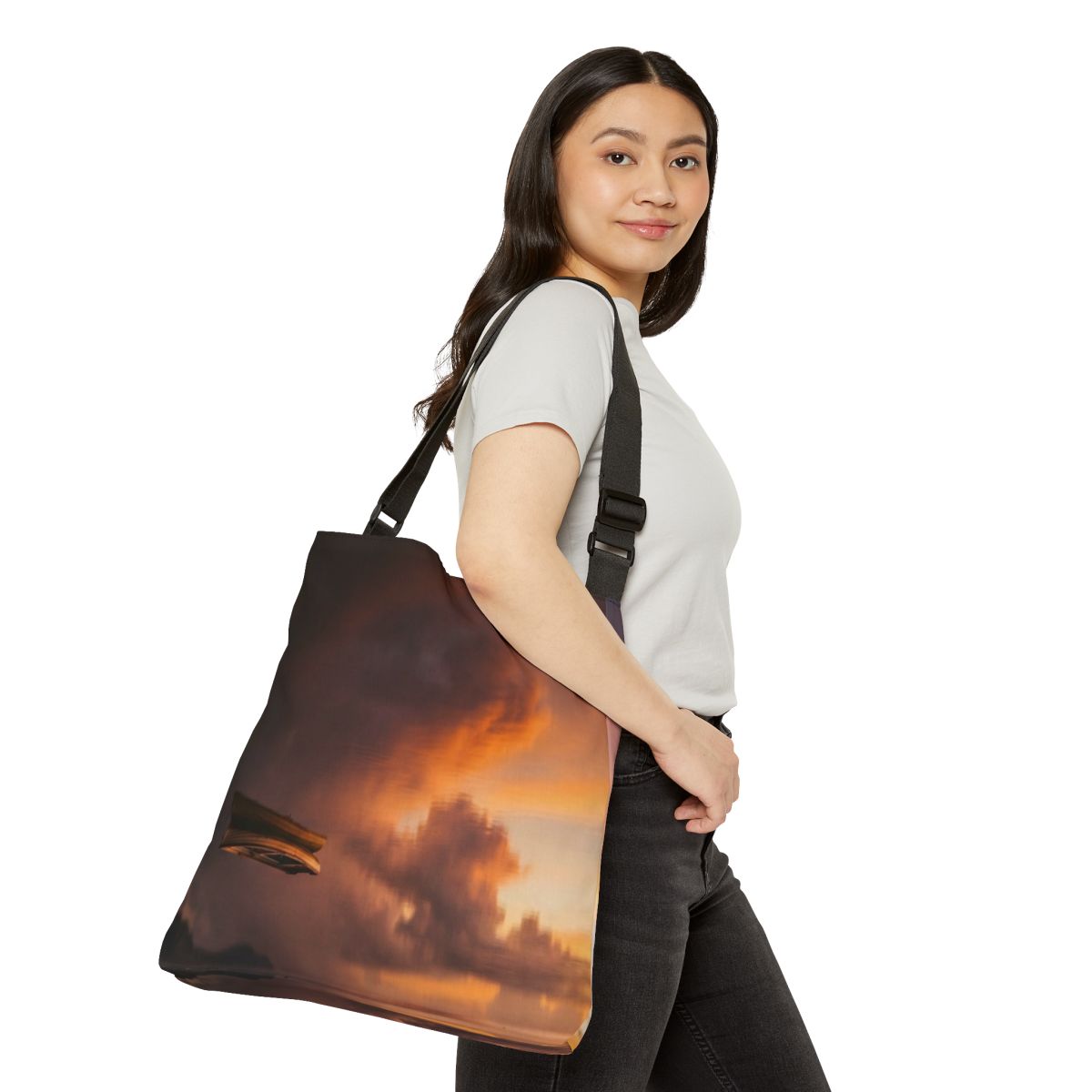Adjustable Tote Bag - Golden Solitude | Echovira Gallery