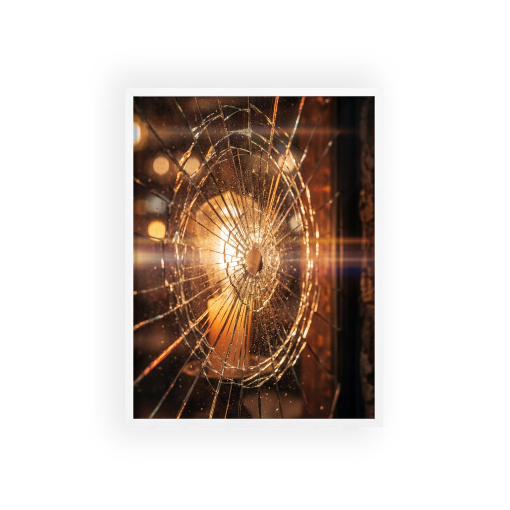 Wood Framed Poster - Cinematic Fracture — Portrait