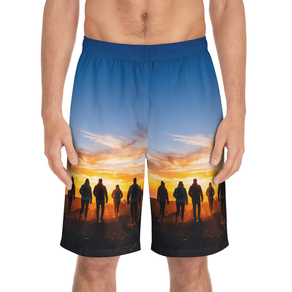 Men's Board Shorts - Epic Mountain Sunrise