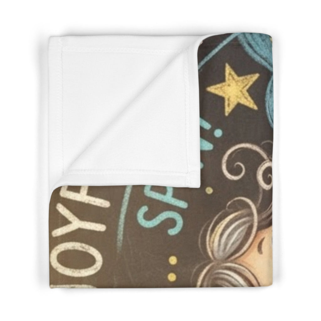 Soft Fleece Baby Blanket - Paisley's Joyful Spin Chalkboard...