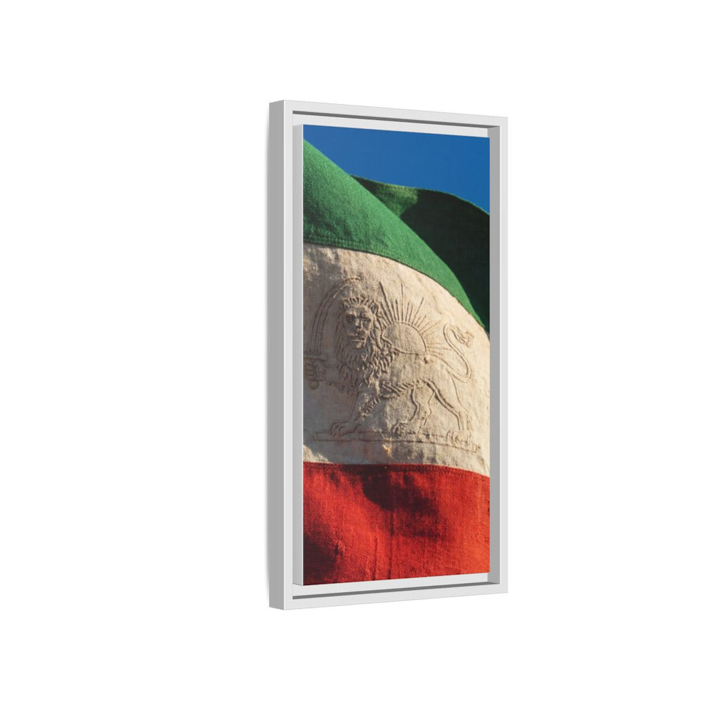 Framed Canvas Art - Distressed Flag — White / 1.25"