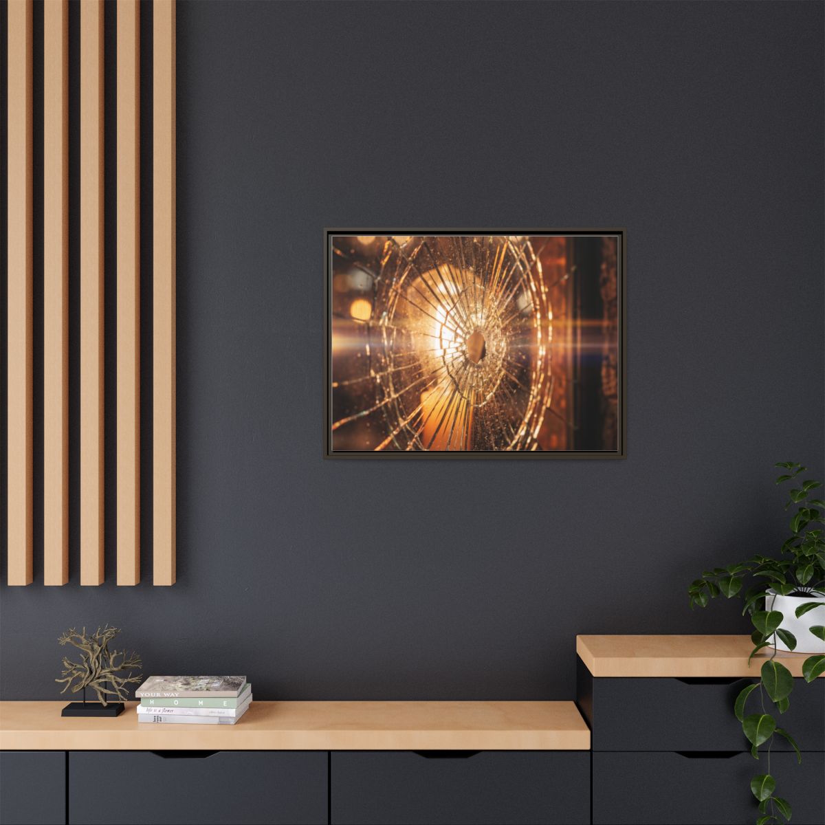 Framed Matte Canvas - Shattered Glass — Espresso / 1.25"