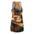 Robe dos nageur femme avec motif artistique en bronze
