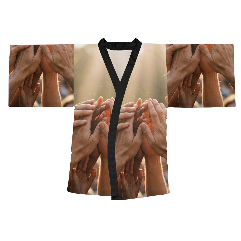 Long Sleeve Kimono Robe - Golden Rays of Unity Wall Art |...