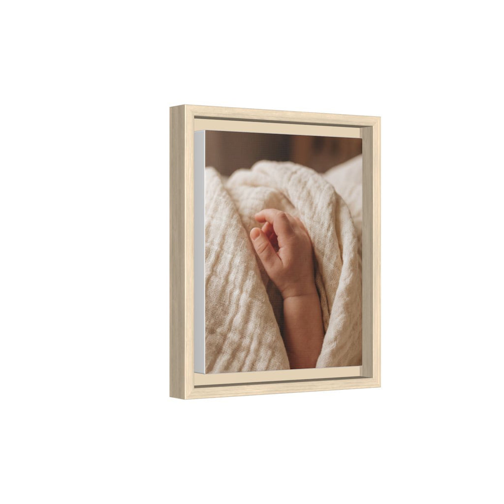 Framed Matte Canvas - Tender Newborn Hand (8×10, 9×12, 11×14, 12×16, 10×20, 12×18, 16×20, 16×24, 12×36, 18×24, 20×24, 16×32, 20×30, 24×30, 16×48, 24×32, 24×36, 24×48, 20×60, 30×40, 32×48, 30×60 & 40×60)