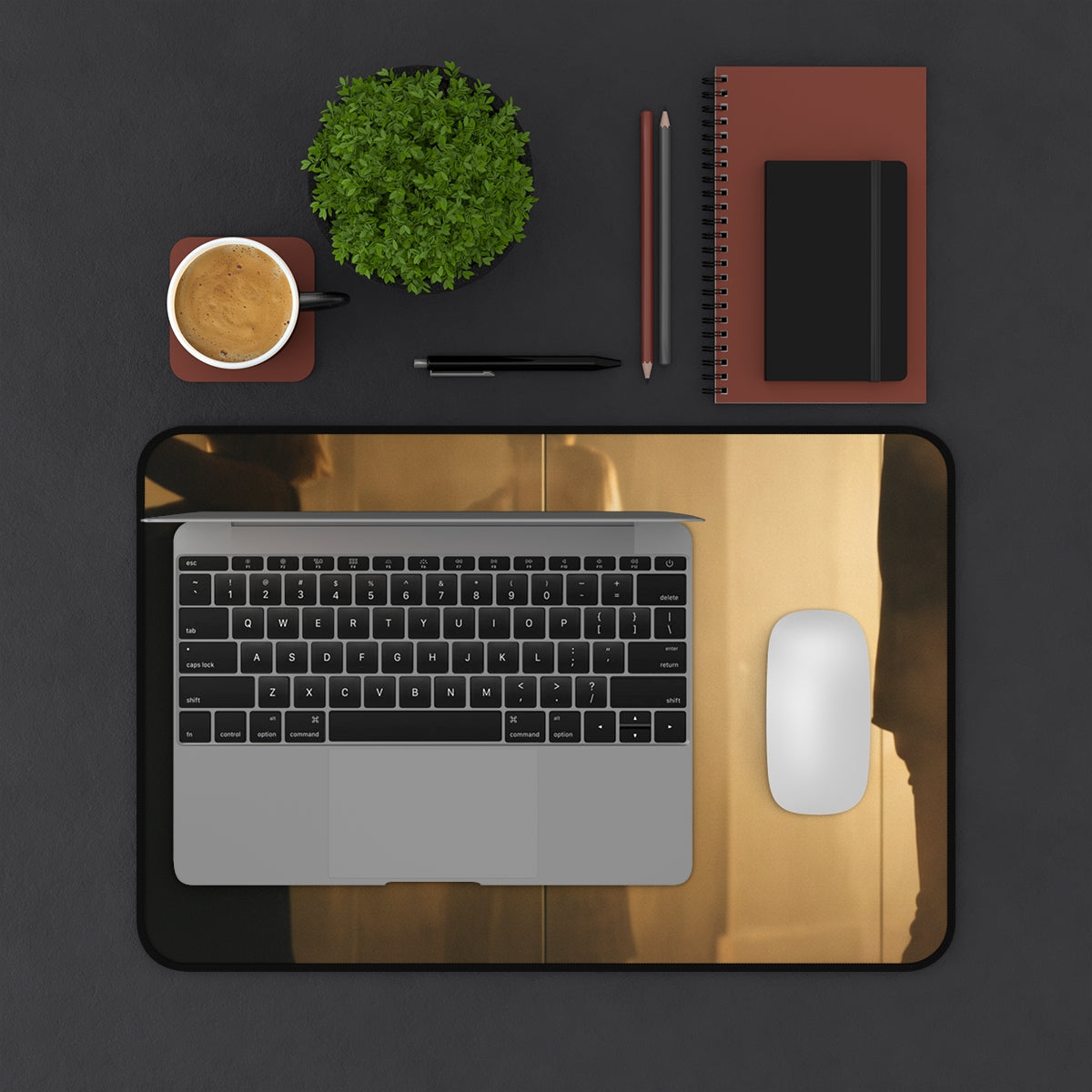 Desk Mat - Amber Reflections Cinematic Lovers Wall Art |...
