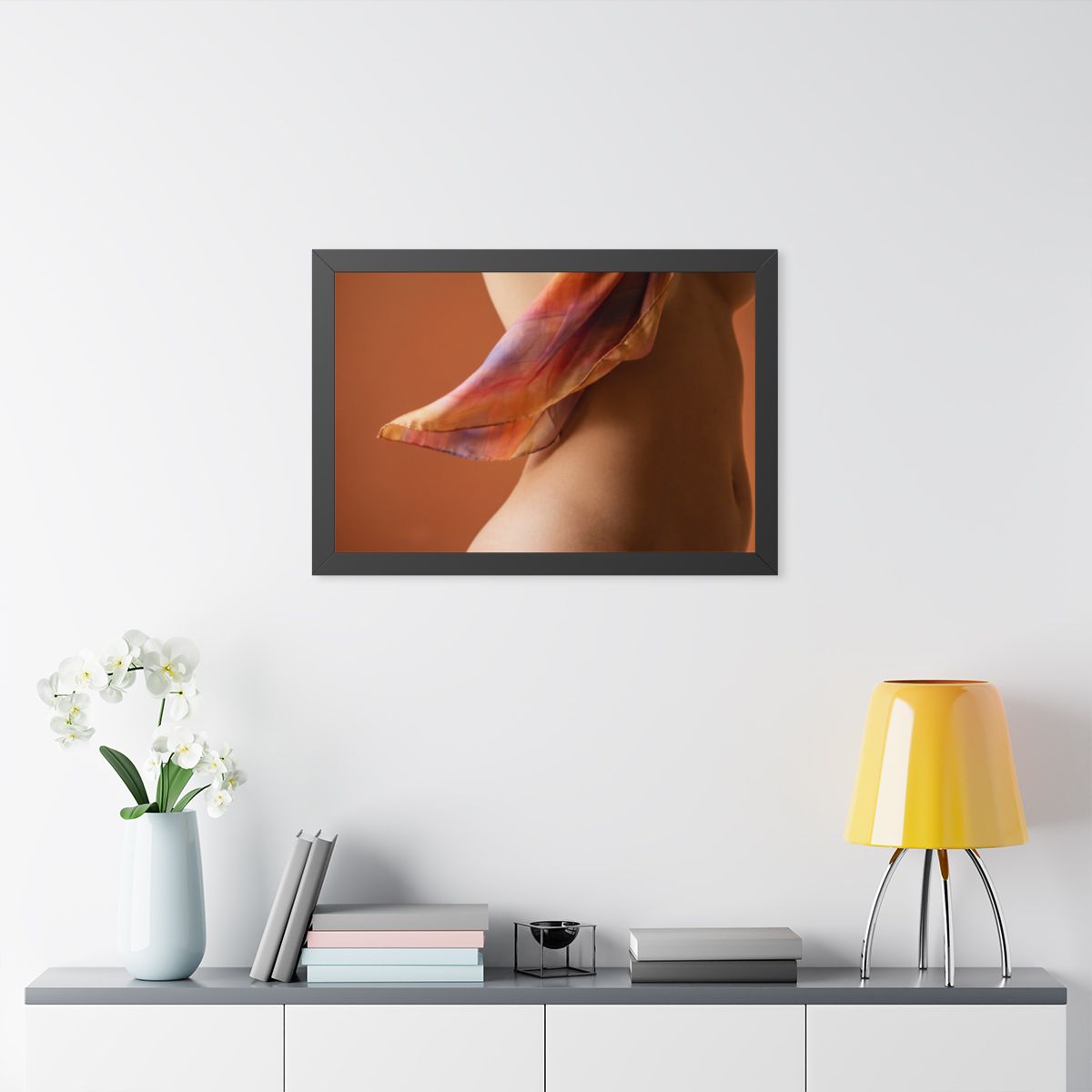 Framed Horizontal Poster - Ethereal Silk Rest — Black... |...